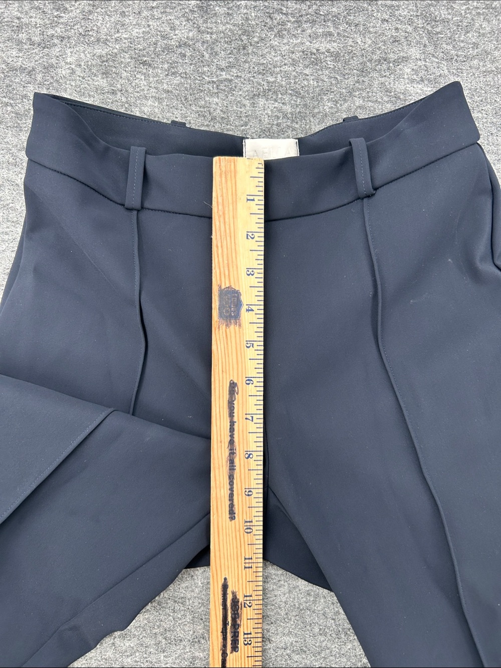 AELLA Navy Matte Skin Slim Straight Leg Stretch Career Pants Size 0 Made USA - Picture 6 of 12